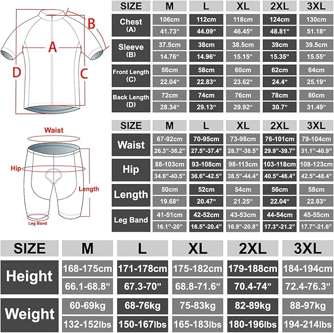 Tricou si pantaloni scurti cu gel 5D cu bretele pentru ciclism X-TIGER, XL [3]