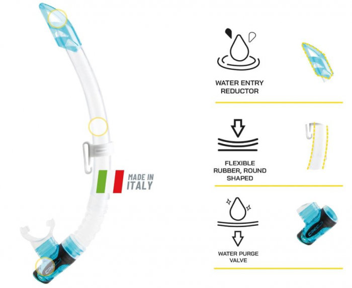 Tub snorkeling/scufundari Cressi Gamma, pentru adulti, albastru [3]