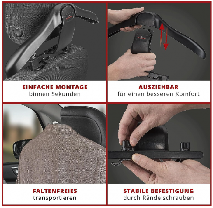 Umeraș pentru tetiera mașină Walser, cuier pentru haine [5]