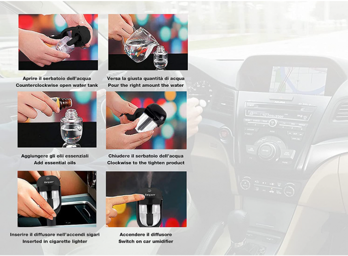 Umidificator cu functie de aromatarapie pentru auto Beper, 25 ml, Negru [3]