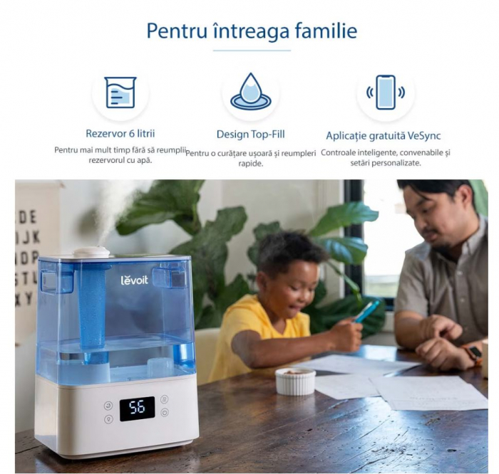 Umidificator de aer LEVOIT Classic 300S, Rezervor 6L, 47m² [8]