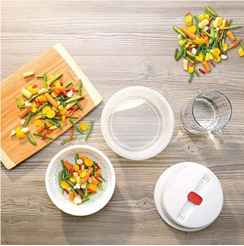 Vas pentru gatit cu abur Tescoma 705010 Purity pentru cuptorul cu microunde, diametru 21 cm, alb [2]