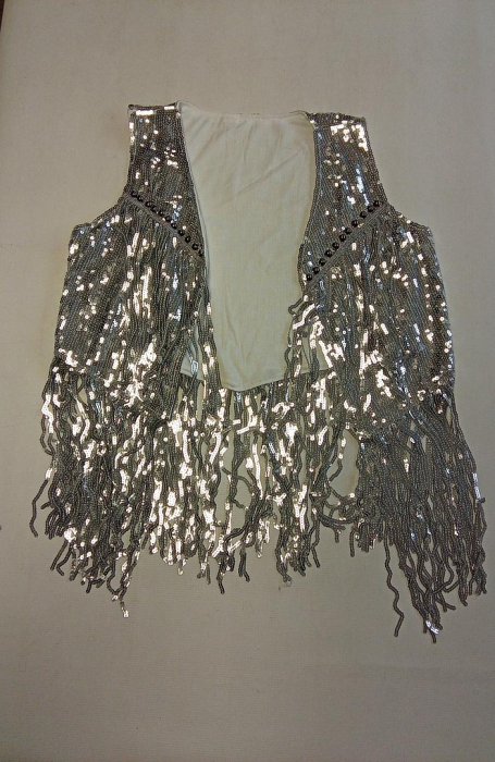 Vestă de damă cu paiete SEAUR, fără mâneci, argintiu, marime S [2]