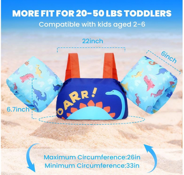 Vestă de înot cu aripioare pentru copii Gogokids, 2-6 ani, 14-23 kg [2]