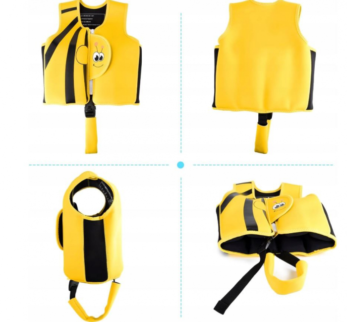 Vesta de inot pentru copii Yabtf, neopren, galben, 2-3 ani [9]