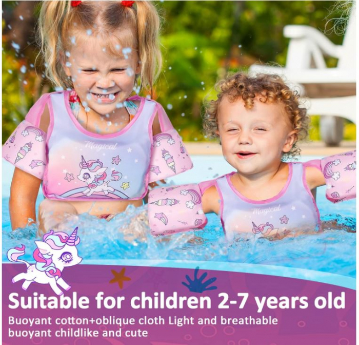Vesta de înot pentru copii ZPQAODI, Ajutor de înot pentru copii de 2-6 ani, 14-30 kg [7]