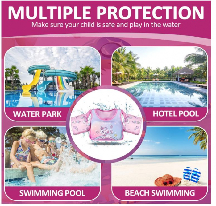 Vesta de înot pentru copii ZPQAODI, Ajutor de înot pentru copii de 2-6 ani, 14-30 kg [6]