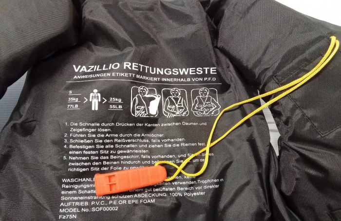 Vestă de salvare cu fluier pentru copii, S [3]