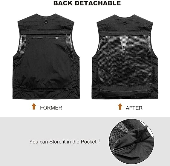 Vestă de vânătoare pentru bărbați FEOYA, negru, EU 4XL [3]