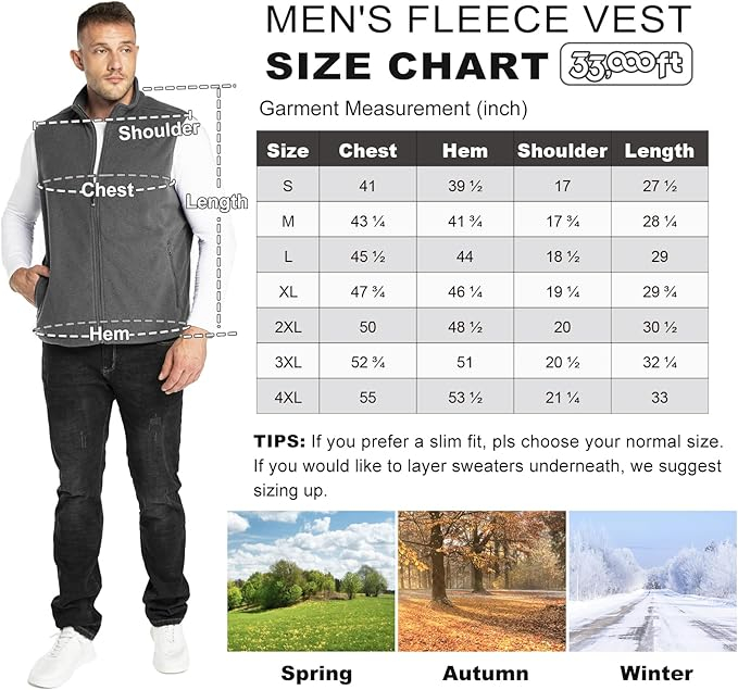 Vesta polar pentru barbati 33,000ft, gri, 4XL [6]