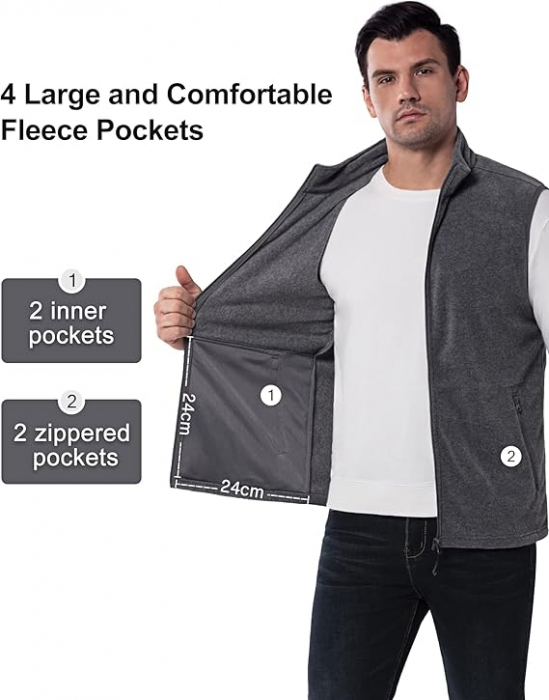 Vesta polar pentru barbati 33,000ft, gri, 4XL [5]