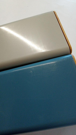 2 x Recipiente de depozitare alimente cu capace din bambus COM-FOUR, gri deschis si albastru [2]