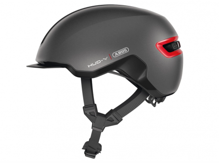 Casti sport - ABUS HUD-Y Cască de bicicletă unisex pentru adulți, Silber (Gleam Silver), S (51-55 cm)