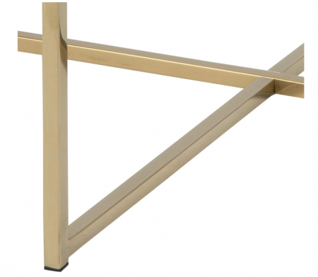 AC Design Furniture Masuta de cafea rotunda , 80 x 80 x 45 cm, aspect marmura alb/auriu, sticla/metal [3]