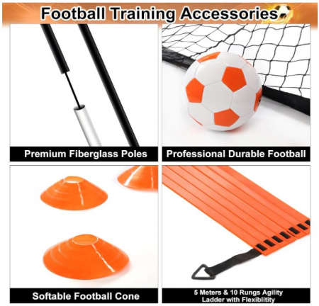 Accesorii antrenament fotbal pentru copii Yimore, poarta 120 x 90 cm [5]