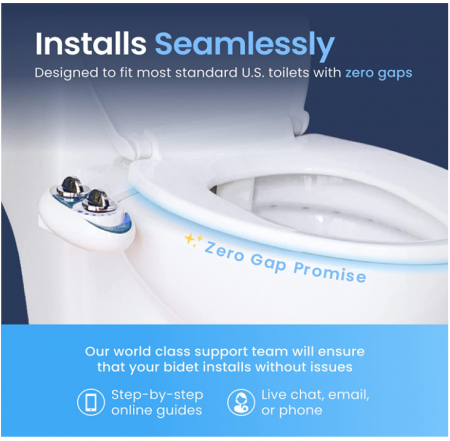 Accesoriu bideu pentru scaun toaleta LUXE Bidet, duză dublă [4]