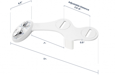 Accesoriu bideu pentru scaun toaleta LUXE Bidet, duză dublă [7]