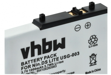 Acumulator VHBW pentru Nintendo DS Lite, 1000mAh, 3.7V, Li-Ion [4]