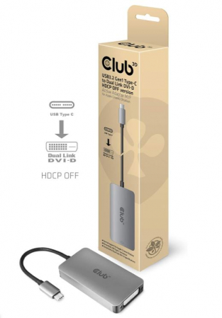 Adaptor activ Club 3D CAC-1510-A Gen1 Type-C la Dual Link DVI-D HDCP, Adaptor activ S/B pentru Apple Cinema Displays [2]