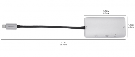 Adaptor HUB 4 în 1 Amazon Basics, USB-C la HDMI cu port Ethernet, 100 W [5]