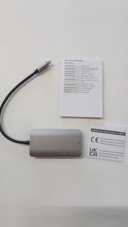 Adaptor HUB 4 în 1 Amazon Basics, USB-C la HDMI cu port Ethernet, 100 W [1]