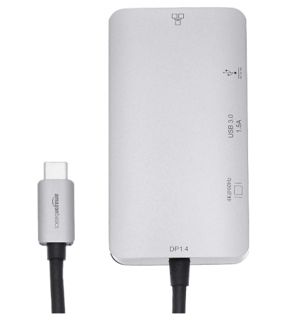 Adaptor HUB 4 în 1 Amazon Basics, USB-C la HDMI cu port Ethernet, 100 W [2]