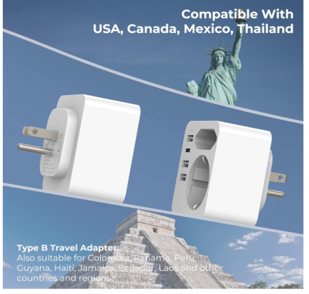Adaptor SUA Hoppac, Adaptor 6 în 1, 3 USB, 1 USB-C [7]