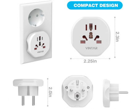 Adaptor universal la EU VINTAR cu împământare [4]