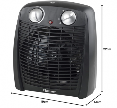 Aeroterma Bestron, Încălzitor cu ventilator, 20 m², 2000 w, negru [6]