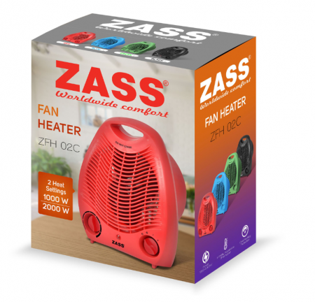 Aeroterma electrica Zass ZFH 02C, culoare rosu, 2 trepte de putere: 1000W / 2000W [3]