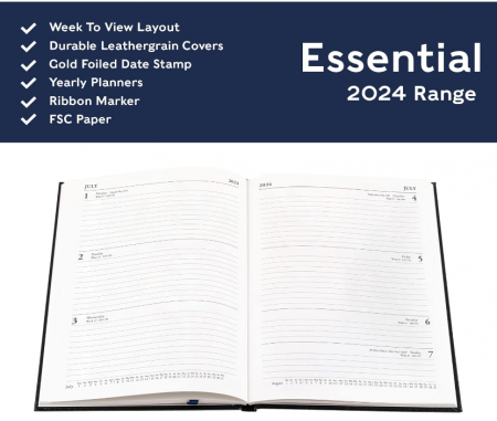 Agenda A5 Collins Debden Essential 2024, albastru [3]