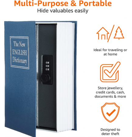 Amazon Basics Seif stil carte, Albastru [2]