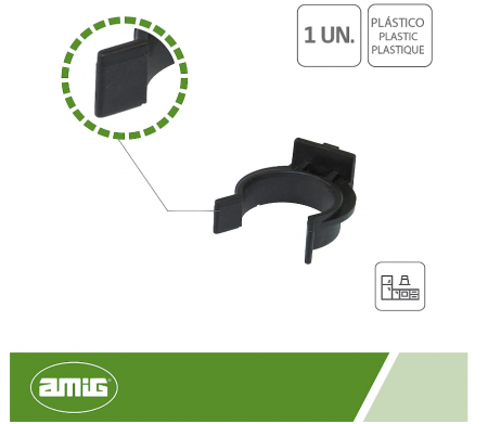 Amig Clema pentru Picior Mobila, Mod. 10, 27 mm, pentru plinta, negru [1]