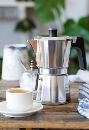 Aparat de cafea italian cu inducție BRA, Aluminiu, Capacitate 6 căni, Argintiu [3]