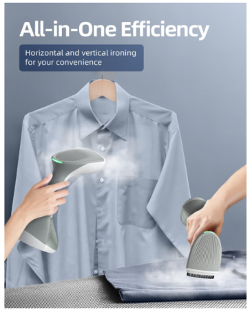 Aparat de calcat vertical CONOPU, 1300W, rezervor de apa 260ml, gri [5]