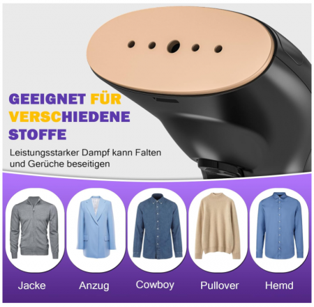 Aparat de calcat vertical Rolipo, fier de călcat portabil, negru [8]