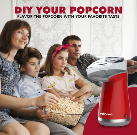 Aparat de facut floricele de porumb Edihome, Mașină pentru popcorn, 1200 W (roșu) [8]