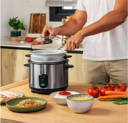 Aparat de gatit orez Cecotec RiceFusion 7000, Inox, 700W, 1.8L [10]