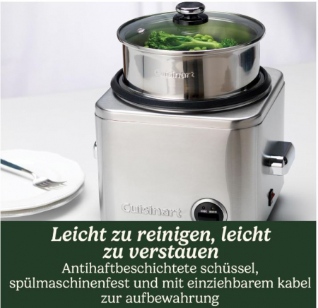 Aparat de gatit orez cu aburi Cuisinart CRC400E, pana la 400g orez, otel inoxidabil [11]