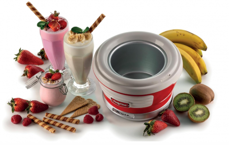 Aparat de inghetata, sorbet si iaurt inghetat Ariete Party Time 643, 1,5 L, 12 W, Rosie [7]