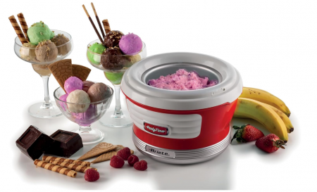 Aparat de inghetata, sorbet si iaurt inghetat Ariete Party Time 643, 1,5 L, 12 W, Rosie [8]