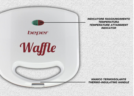 Aparat de vafe BEPER BT.602H cu plăci antiaderente, 780 W [4]