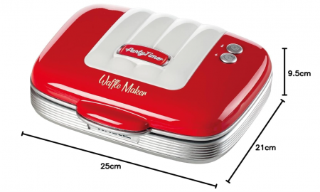 Aparat de vafe Party Time Ariete 1973, 700 W, rosu [4]