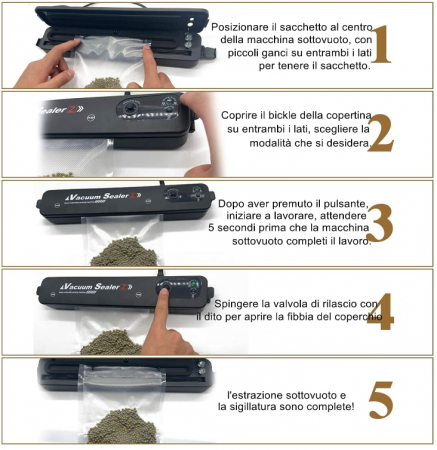 Aparat de vidat 2 în 1, sigilare automată Foodsaver, moduri de hrană uscată și umedă [7]