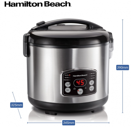 Aparat pentru gatit orez Hamilton Beach 37541-CE, Multi-Cooker la aburi, 4,75 litri, Otel inoxidabil [10]