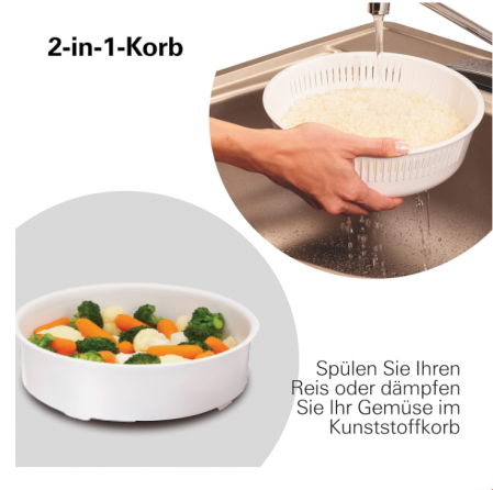 Aparat pentru gatit orez Hamilton Beach 37541-CE, Multi-Cooker la aburi, 4,75 litri, Otel inoxidabil [9]