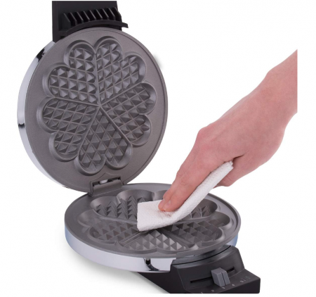 Aparat pentru preparat vafe/gofre Cloer 185 Waffle Maker, în formă de inimă, 930 W, 16 cm [10]