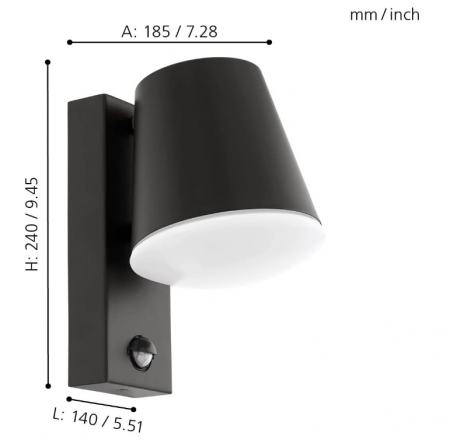 Aplică de exterior cu senzor Eglo 97451 CALDIERO, negru [6]