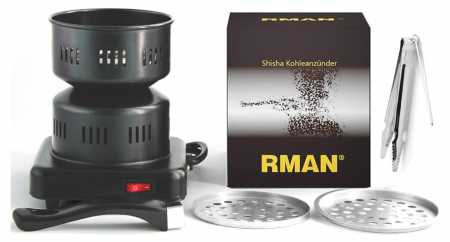 Aprinzator Carbuni Narghilea Electric RMAN 600 W, negru [0]