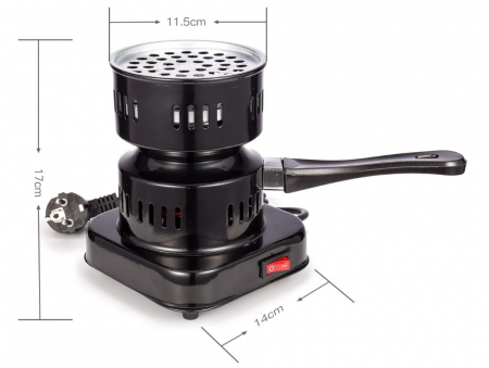 Aprinzator Carbuni Narghilea Electric RMAN 600 W, negru [3]